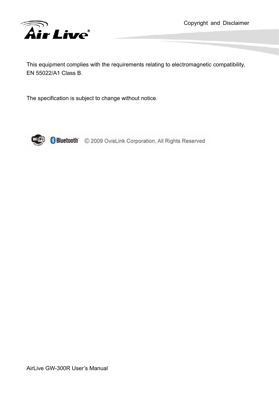 Ce declaration of conformity | AirLive GW-300R User Manual | Page 3 / 94