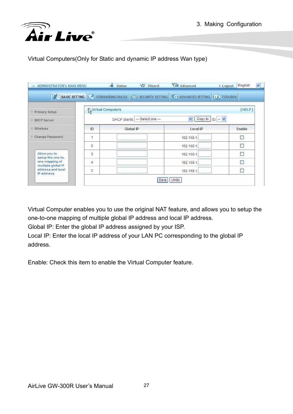 AirLive GW-300R User Manual | Page 31 / 94