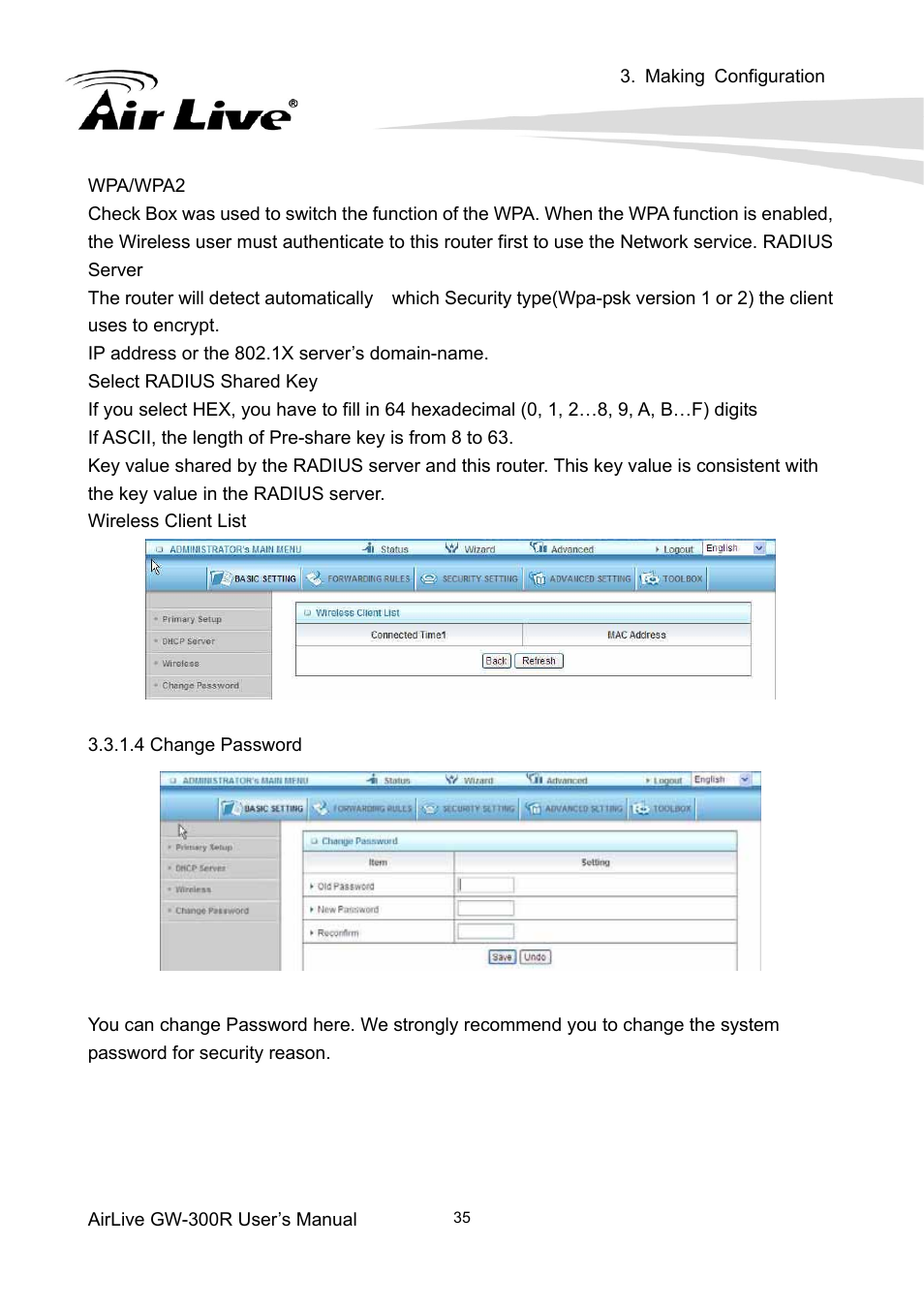 AirLive GW-300R User Manual | Page 39 / 94