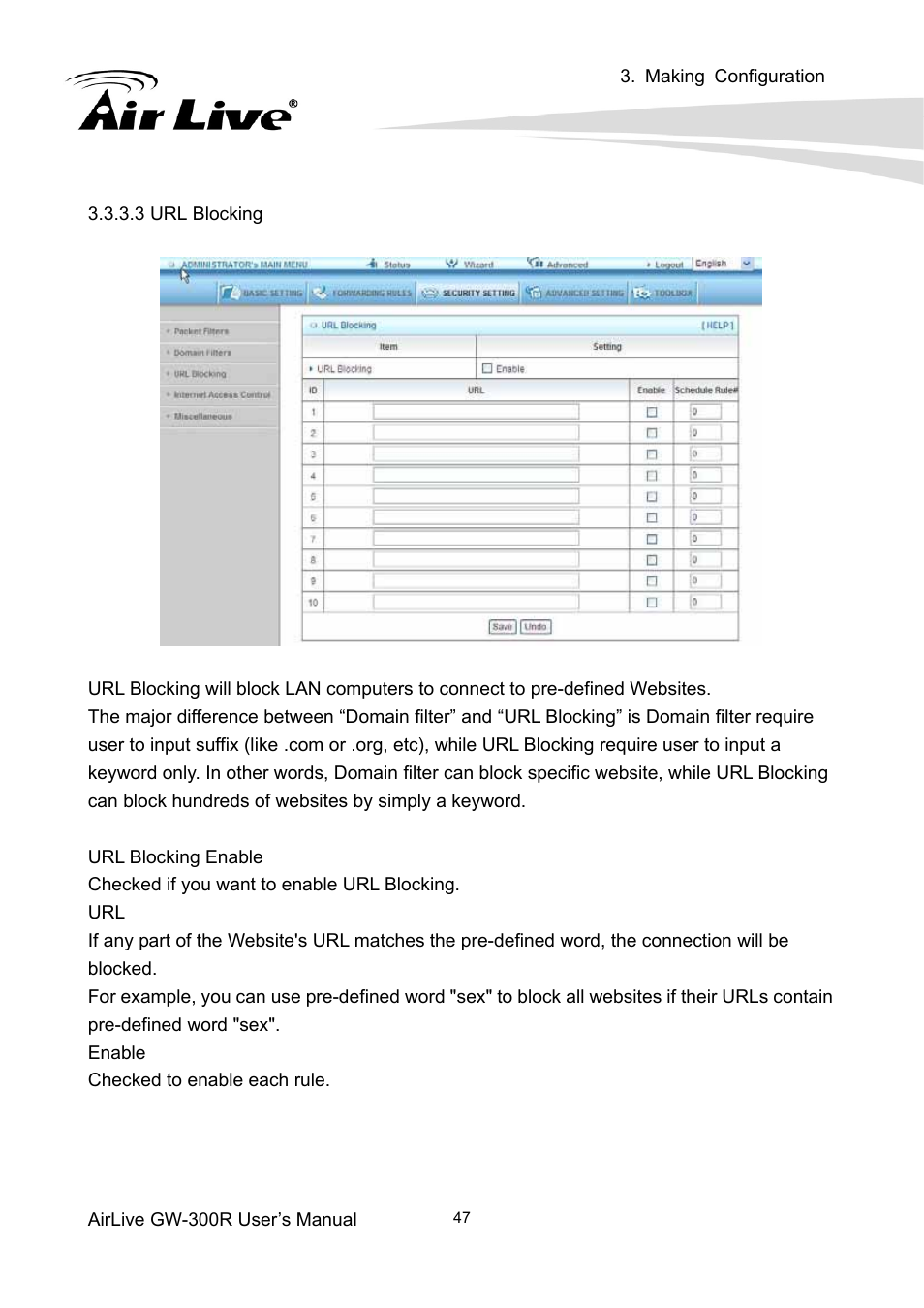 AirLive GW-300R User Manual | Page 51 / 94