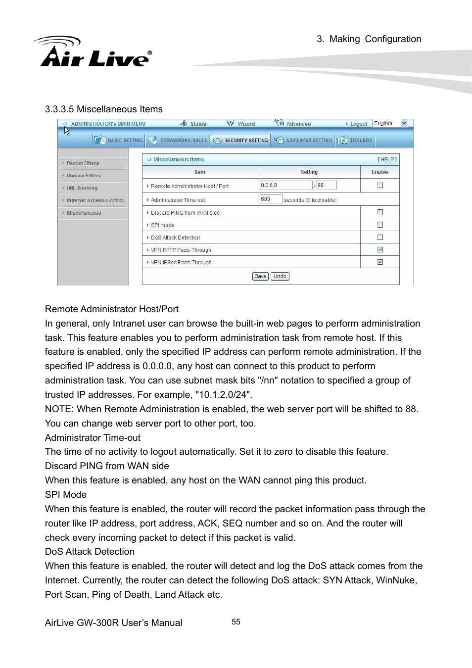 AirLive GW-300R User Manual | Page 59 / 94