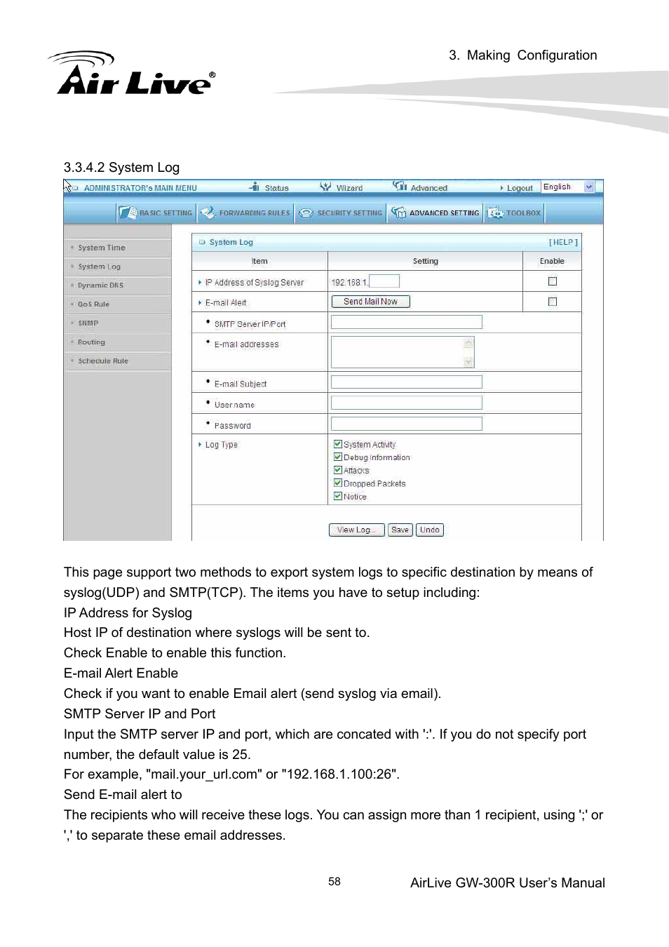 AirLive GW-300R User Manual | Page 62 / 94