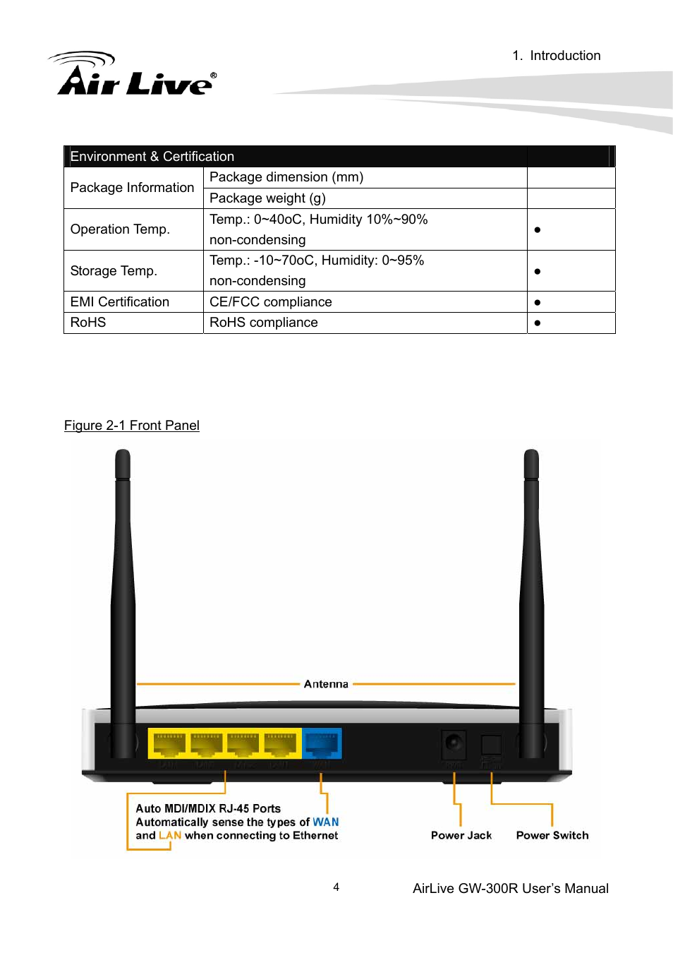 3 hardware configuration | AirLive GW-300R User Manual | Page 8 / 94