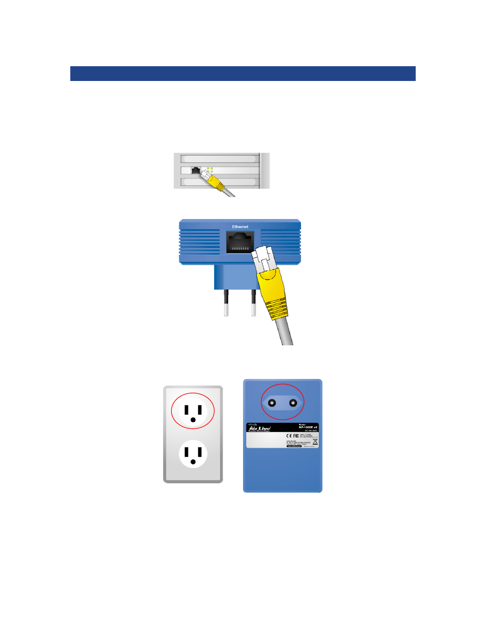 Connecting the adapter | AirLive HP-1000E v2 User Manual | Page 5 / 13