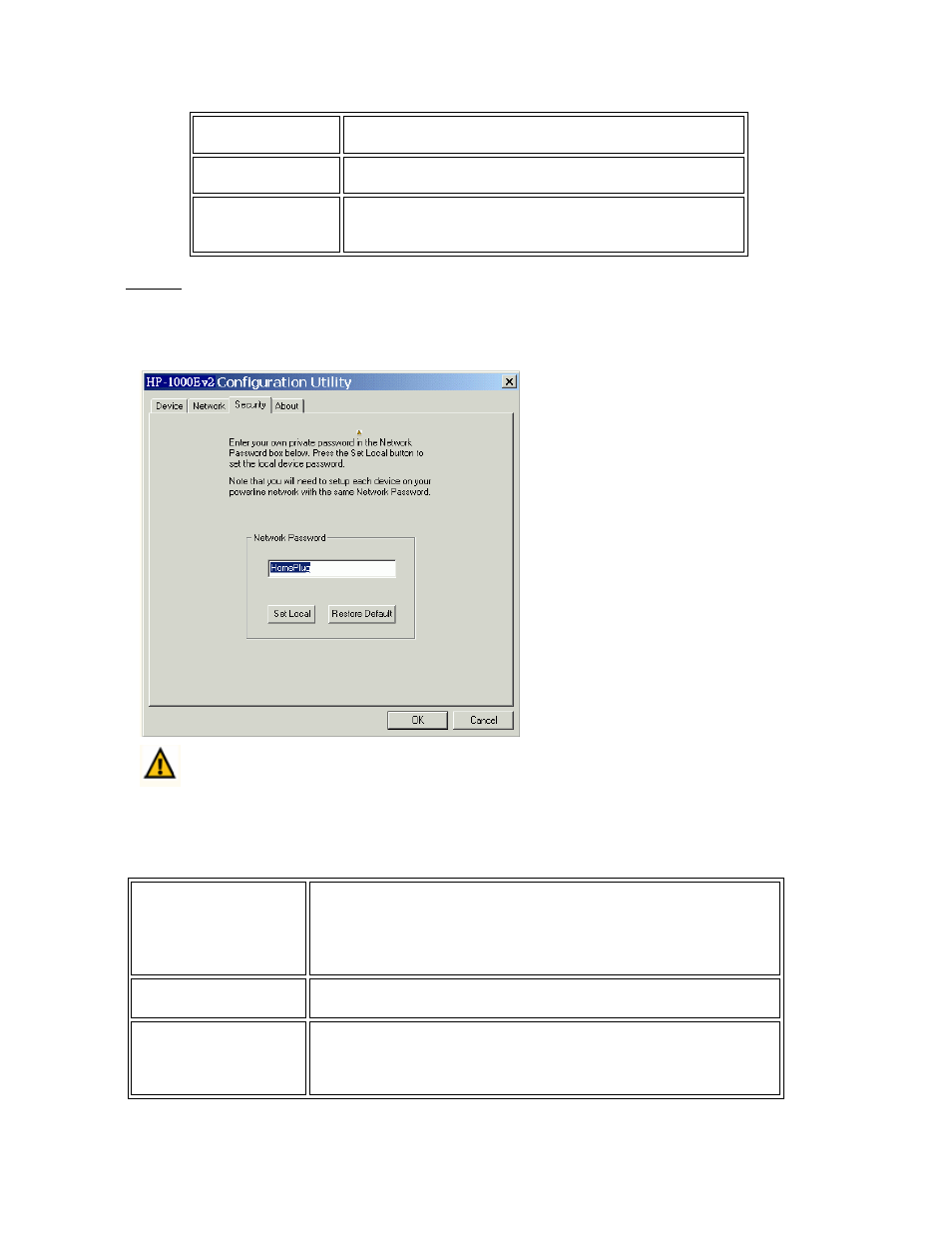 Mac address, Security, Network password | AirLive HP-1000E v2 User Manual | Page 9 / 13