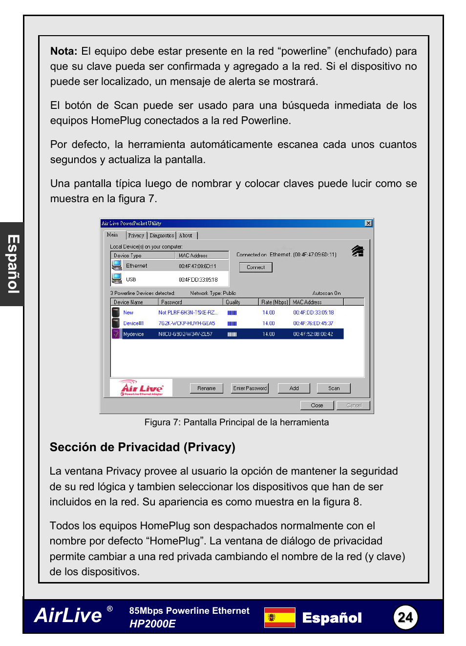 Airlive, Español | AirLive HP-2000E User Manual | Page 25 / 29