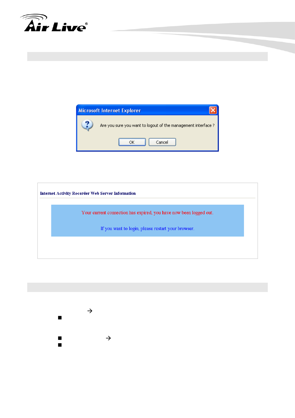 6 logout, 7 software update | AirLive IAR-5000 v2 User Manual | Page 37 / 202