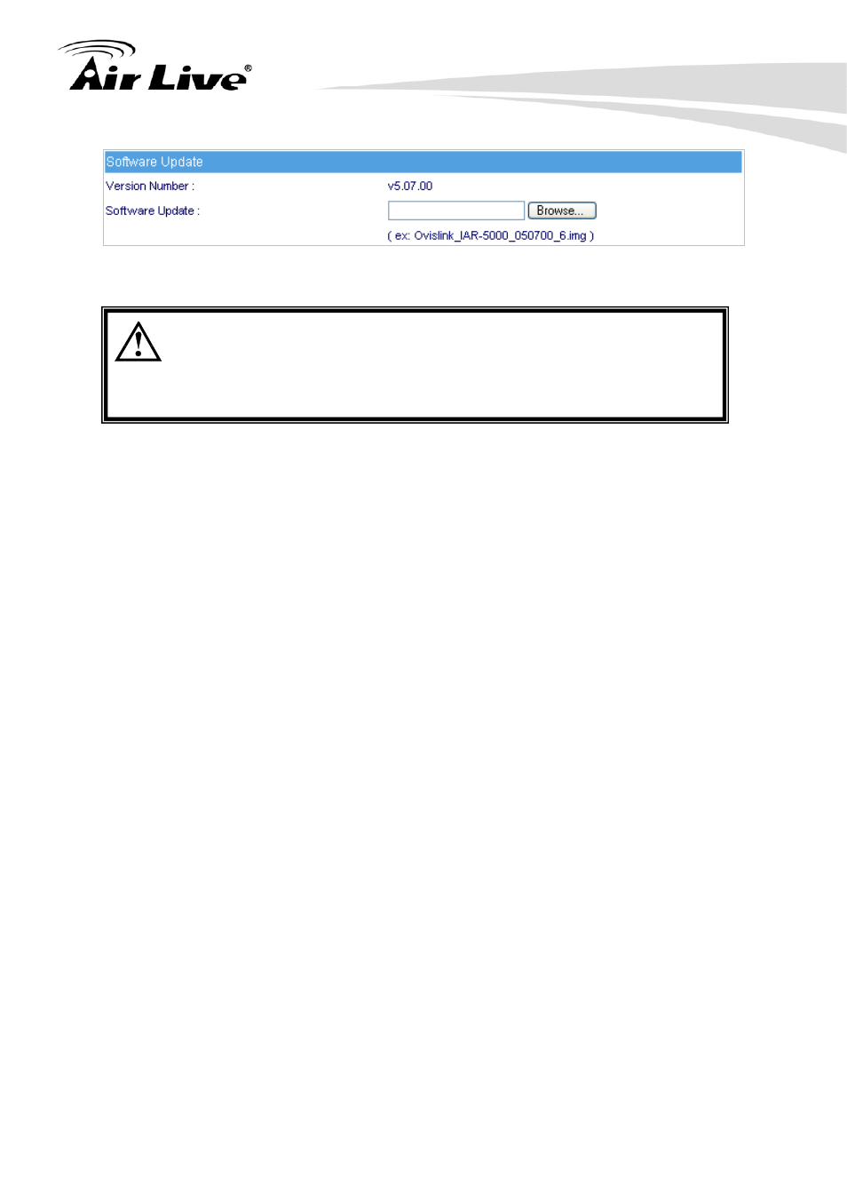 7 software update | AirLive IAR-5000 v2 User Manual | Page 38 / 202