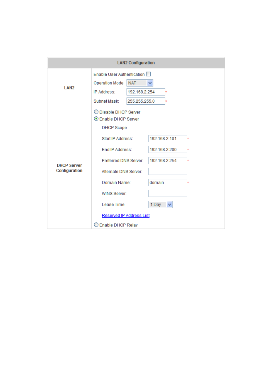 6 lan2 configuration, Lan2 configuration | AirLive IAS-2000 v2 User Manual | Page 50 / 163