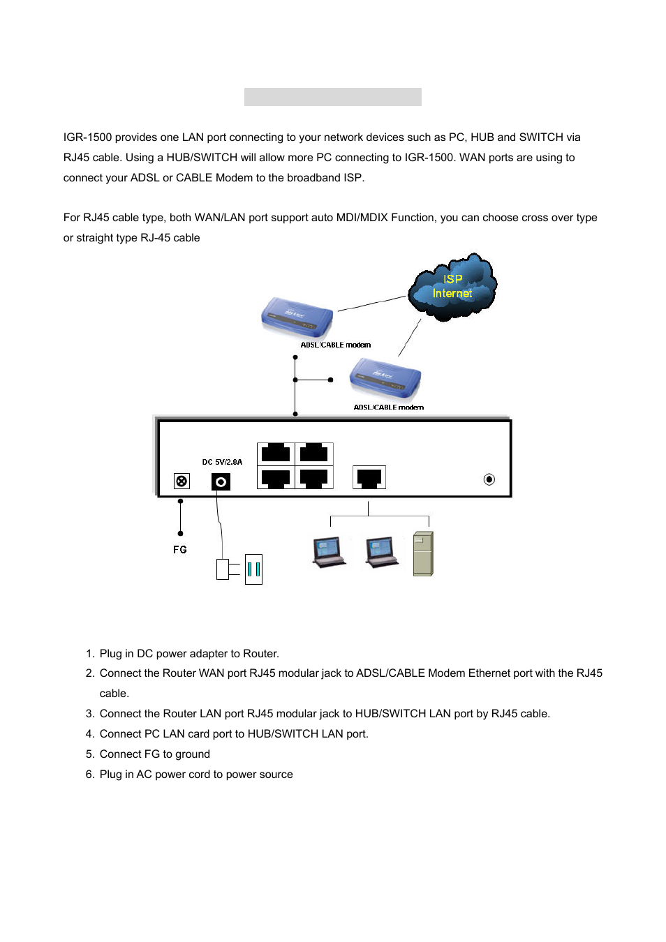 Chapter 2 deployment | AirLive IGR-1500 User Manual | Page 10 / 78