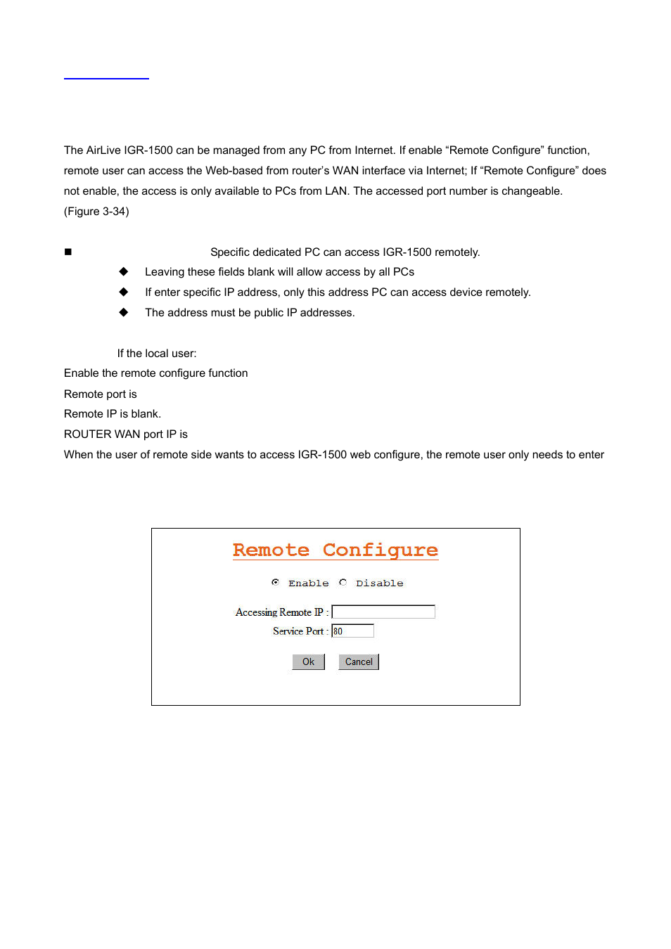 11 advance, 1 remote configure | AirLive IGR-1500 User Manual | Page 43 / 78