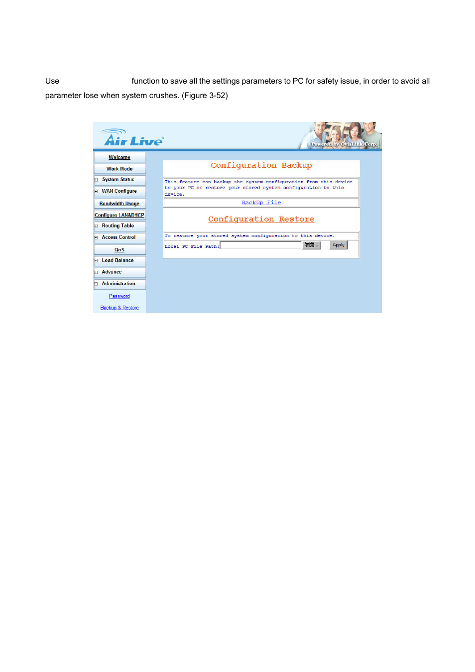 2 backup & restore | AirLive IGR-1500 User Manual | Page 60 / 78