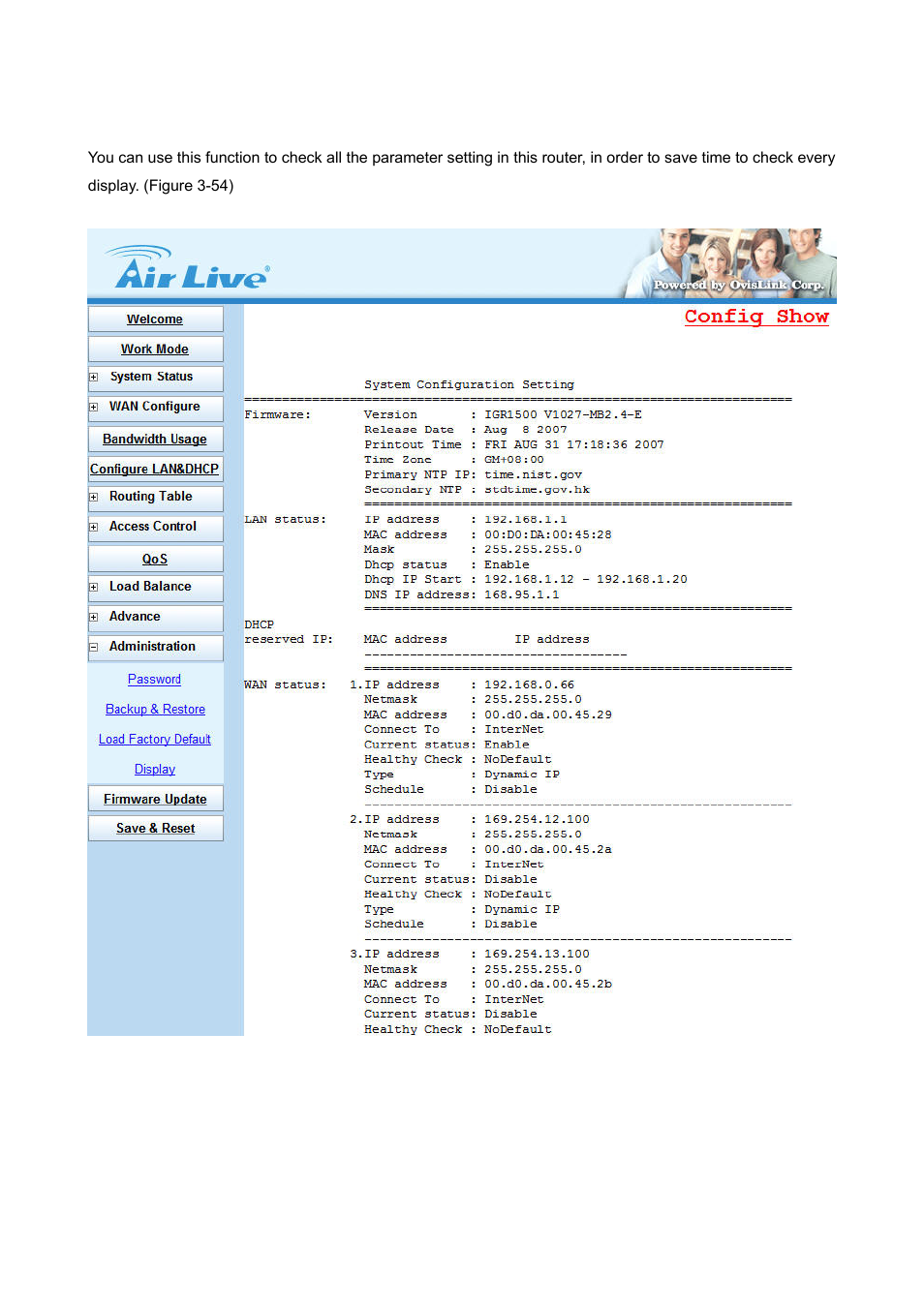 4 display | AirLive IGR-1500 User Manual | Page 62 / 78