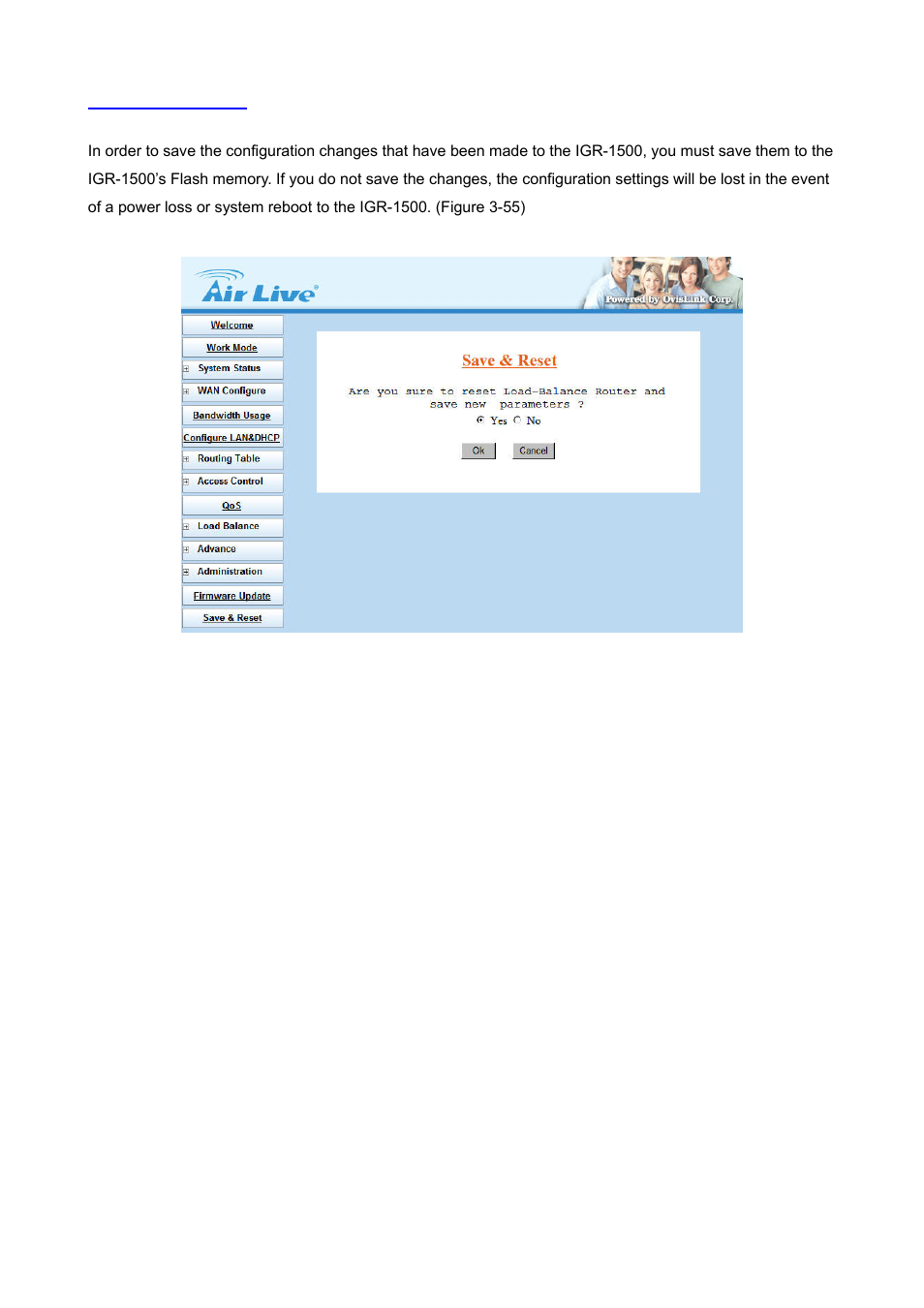 14 save & reset | AirLive IGR-1500 User Manual | Page 67 / 78