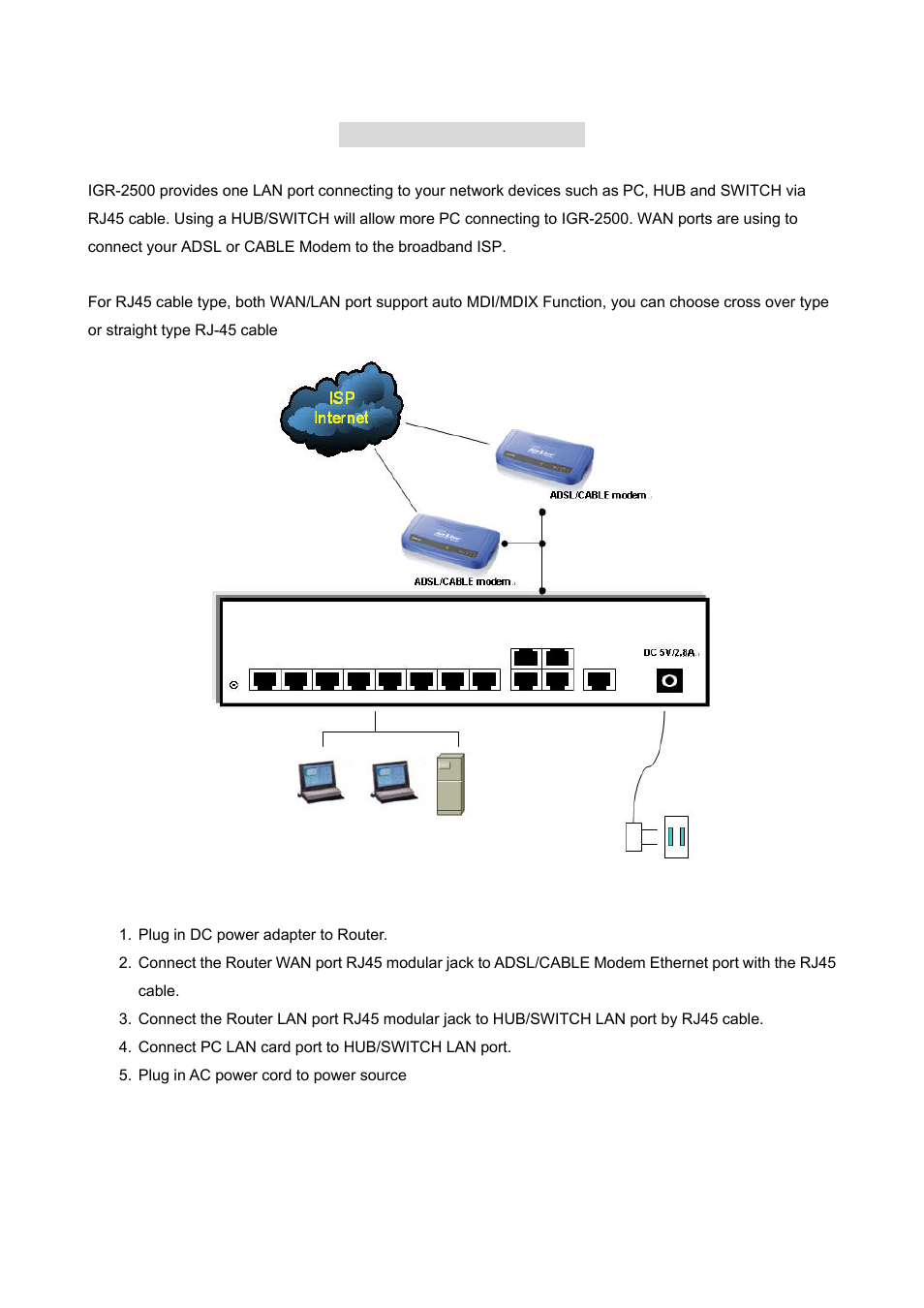 Chapter 2 deployment | AirLive IGR-2500 User Manual | Page 10 / 81