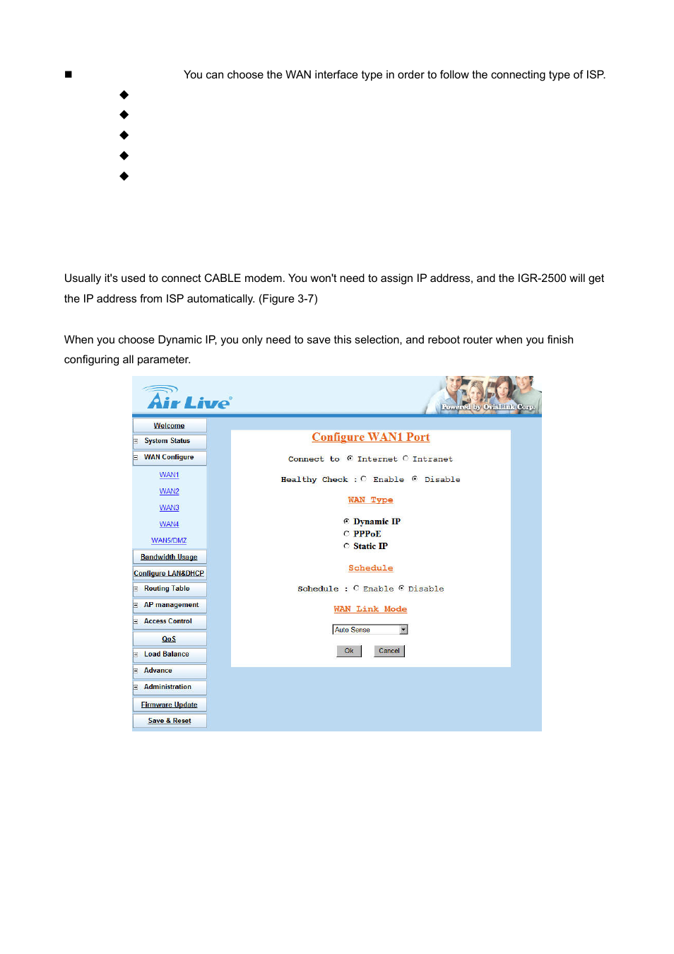 1 wan type – dynamic ip | AirLive IGR-2500 User Manual | Page 18 / 81