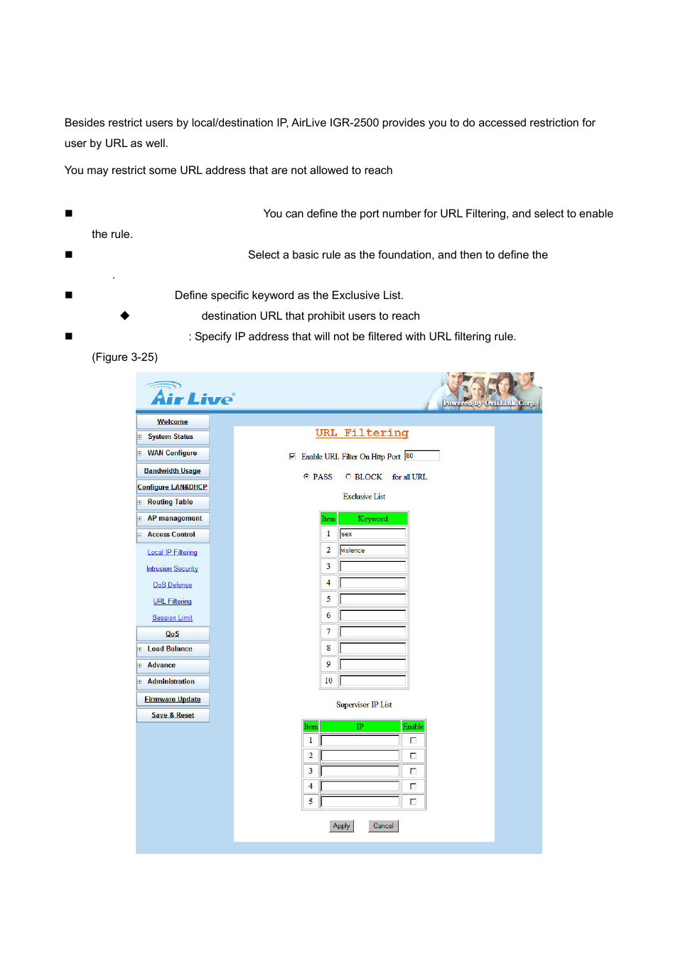 4 url filtering | AirLive IGR-2500 User Manual | Page 34 / 81