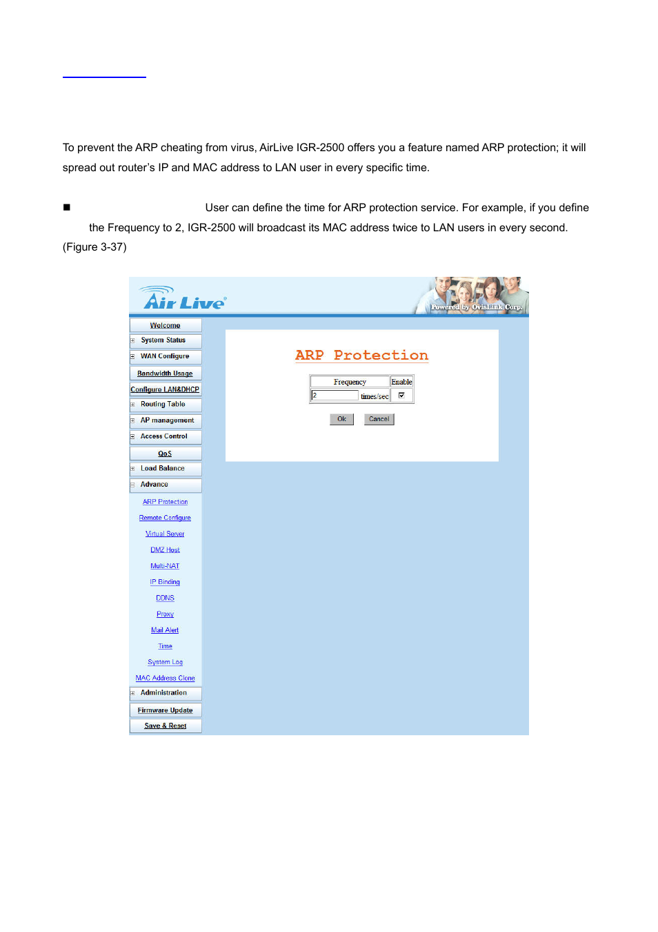 11 advance, 1 arp protection | AirLive IGR-2500 User Manual | Page 42 / 81