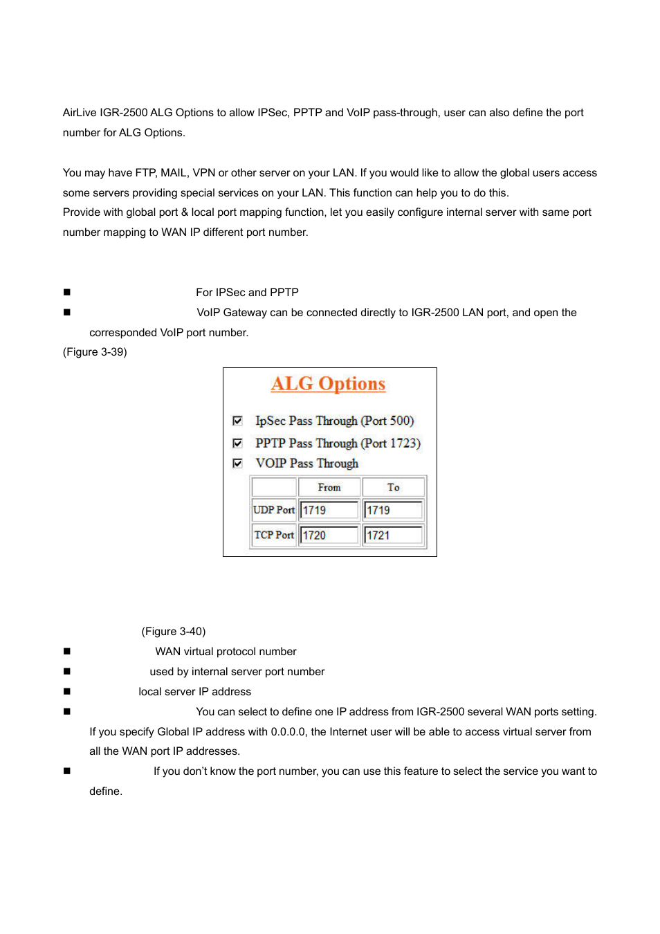 3 virtual server | AirLive IGR-2500 User Manual | Page 44 / 81