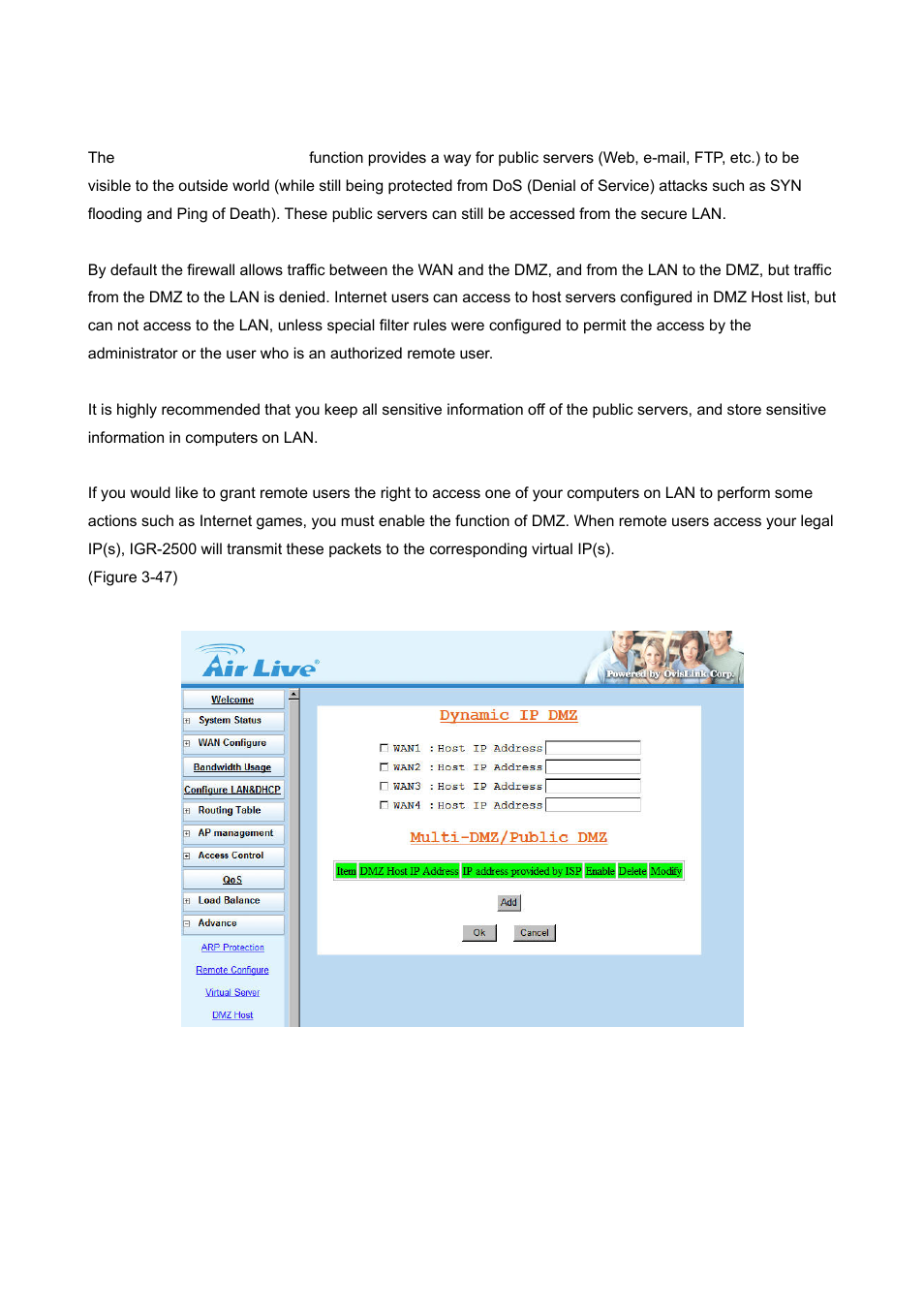 3 dmz host | AirLive IGR-2500 User Manual | Page 49 / 81