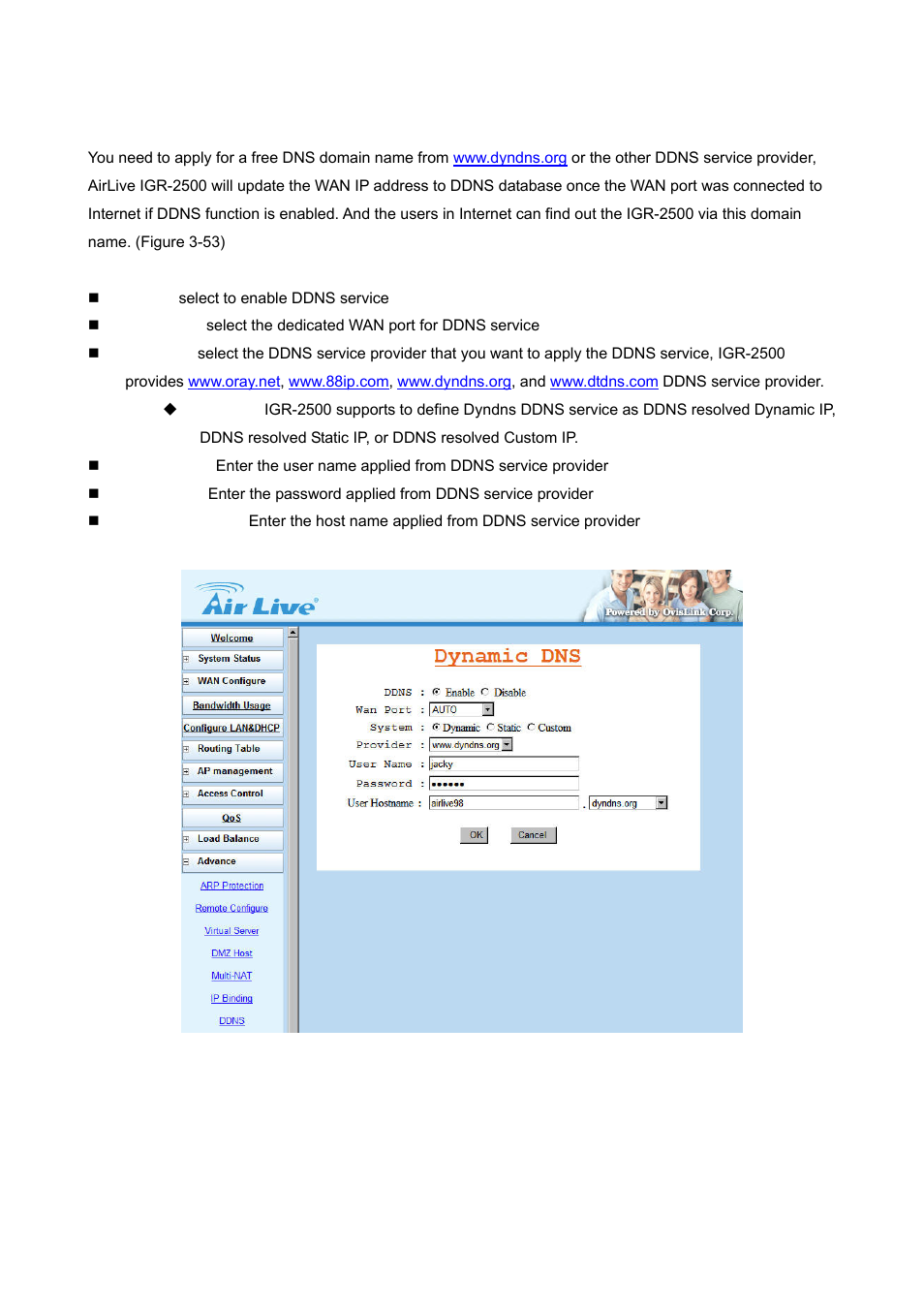 6 ddns | AirLive IGR-2500 User Manual | Page 56 / 81