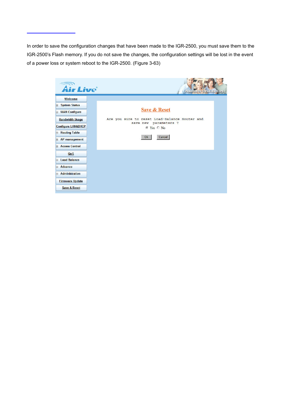 14 save & reset | AirLive IGR-2500 User Manual | Page 70 / 81