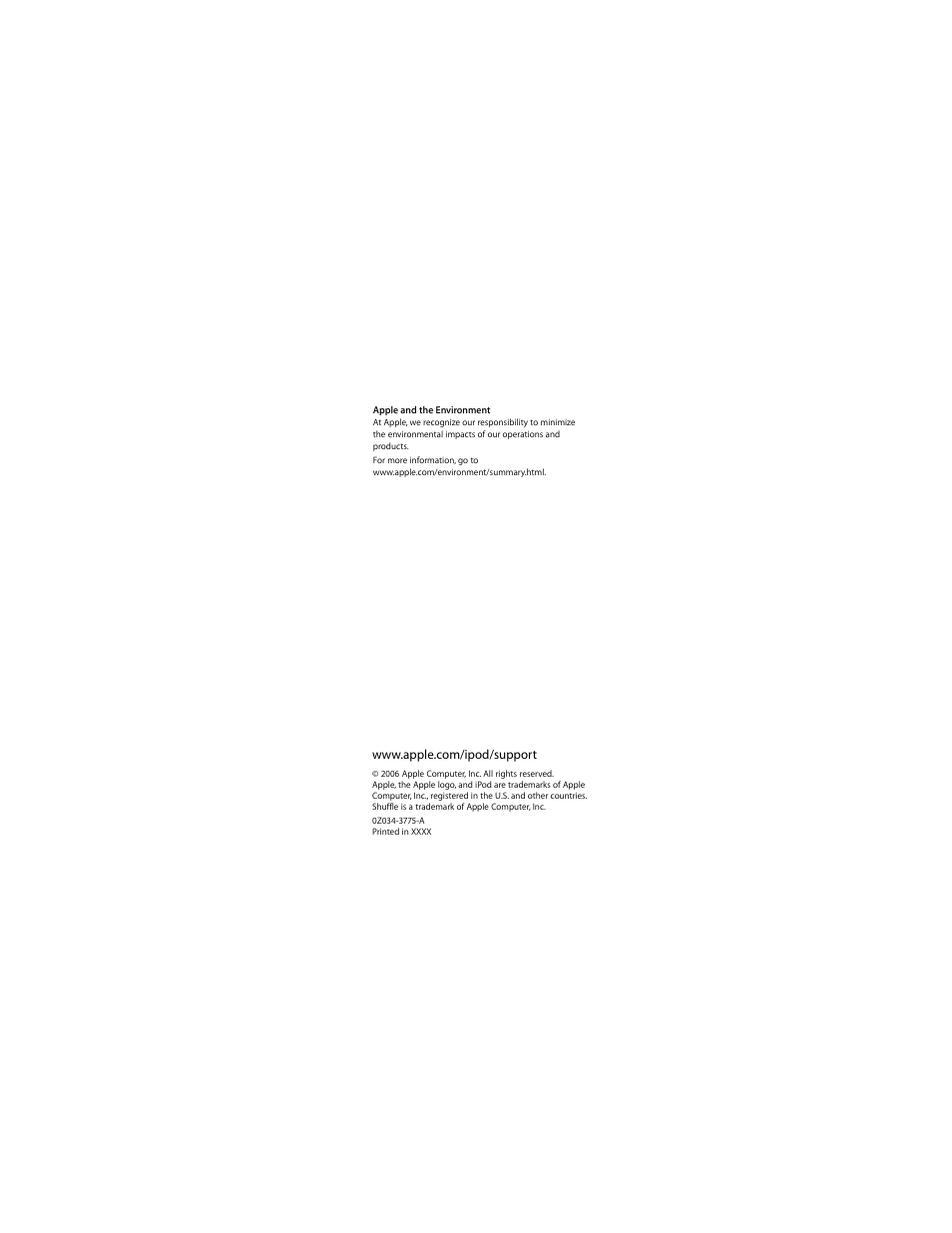 Apple iPod USB Power Adapter User Manual | Page 20 / 20