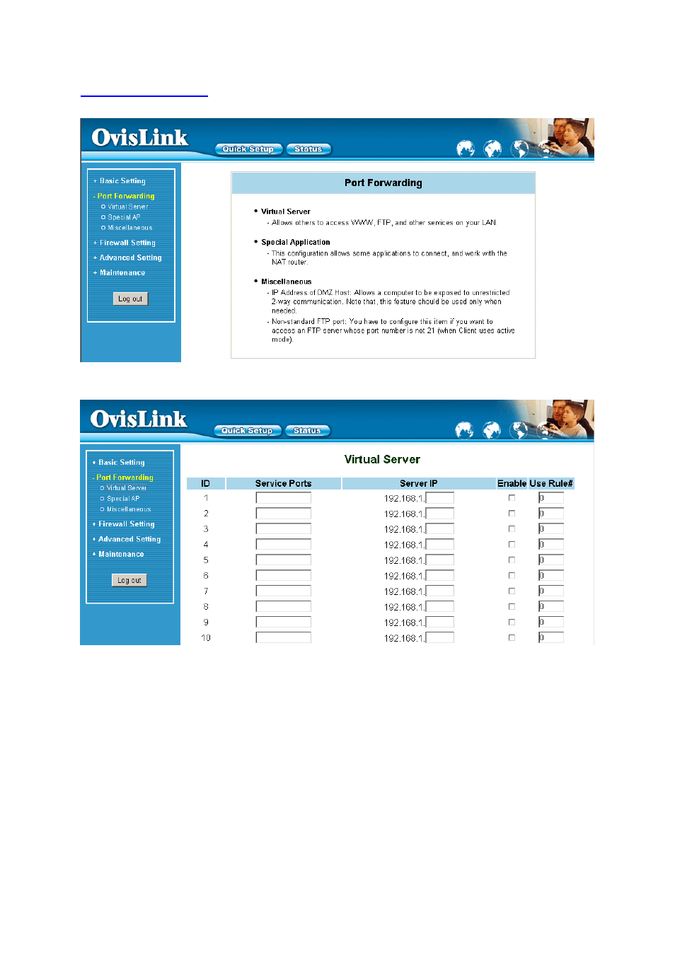 5 port forwarding, 1 virtual server | AirLive IP-1000R User Manual | Page 26 / 63