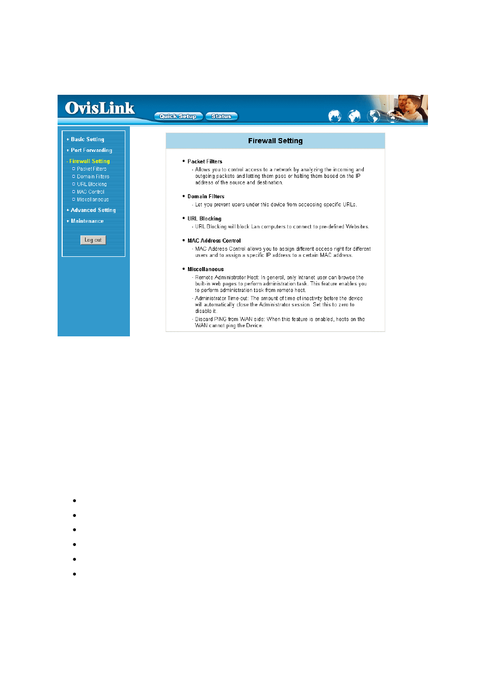 1 packet filter | AirLive IP-1000R User Manual | Page 31 / 63