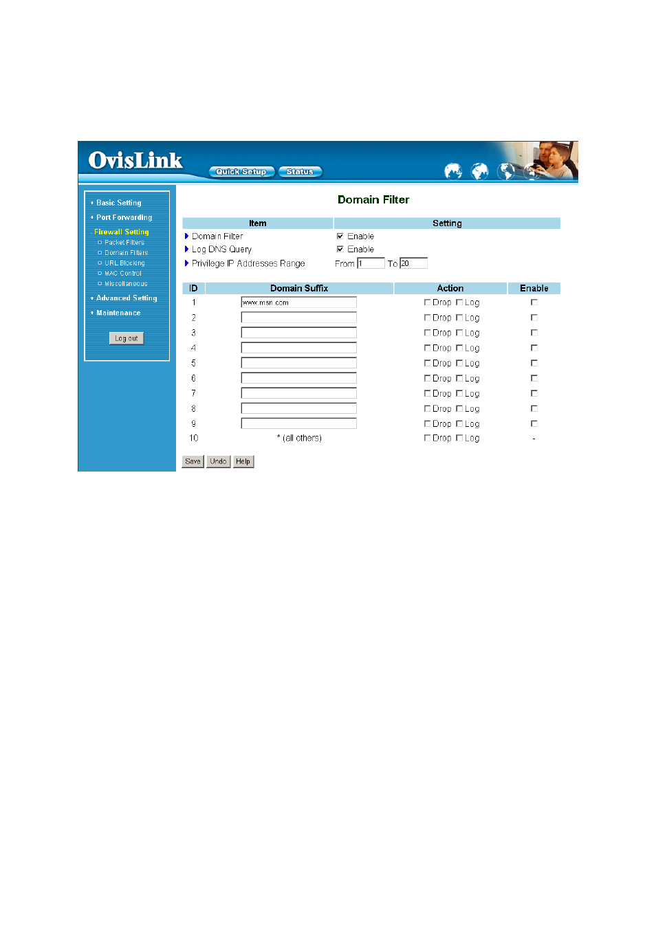 2 domain filter | AirLive IP-1000R User Manual | Page 36 / 63