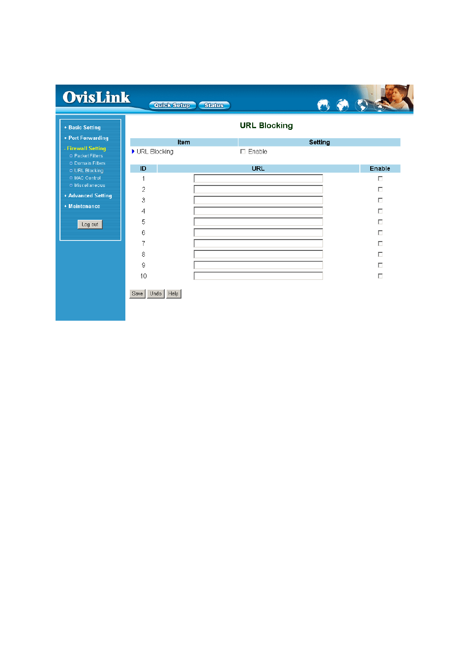 3 url blocking | AirLive IP-1000R User Manual | Page 38 / 63