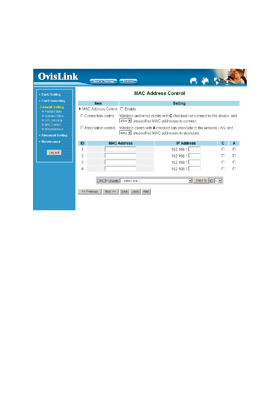 4 mac address control | AirLive IP-1000R User Manual | Page 40 / 63