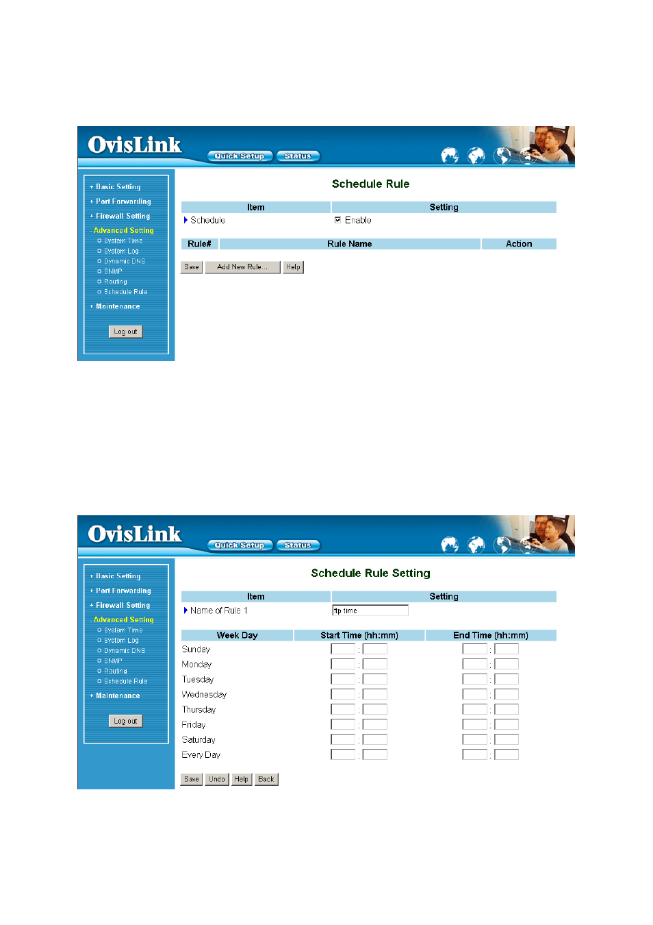 6 schedule rule | AirLive IP-1000R User Manual | Page 50 / 63
