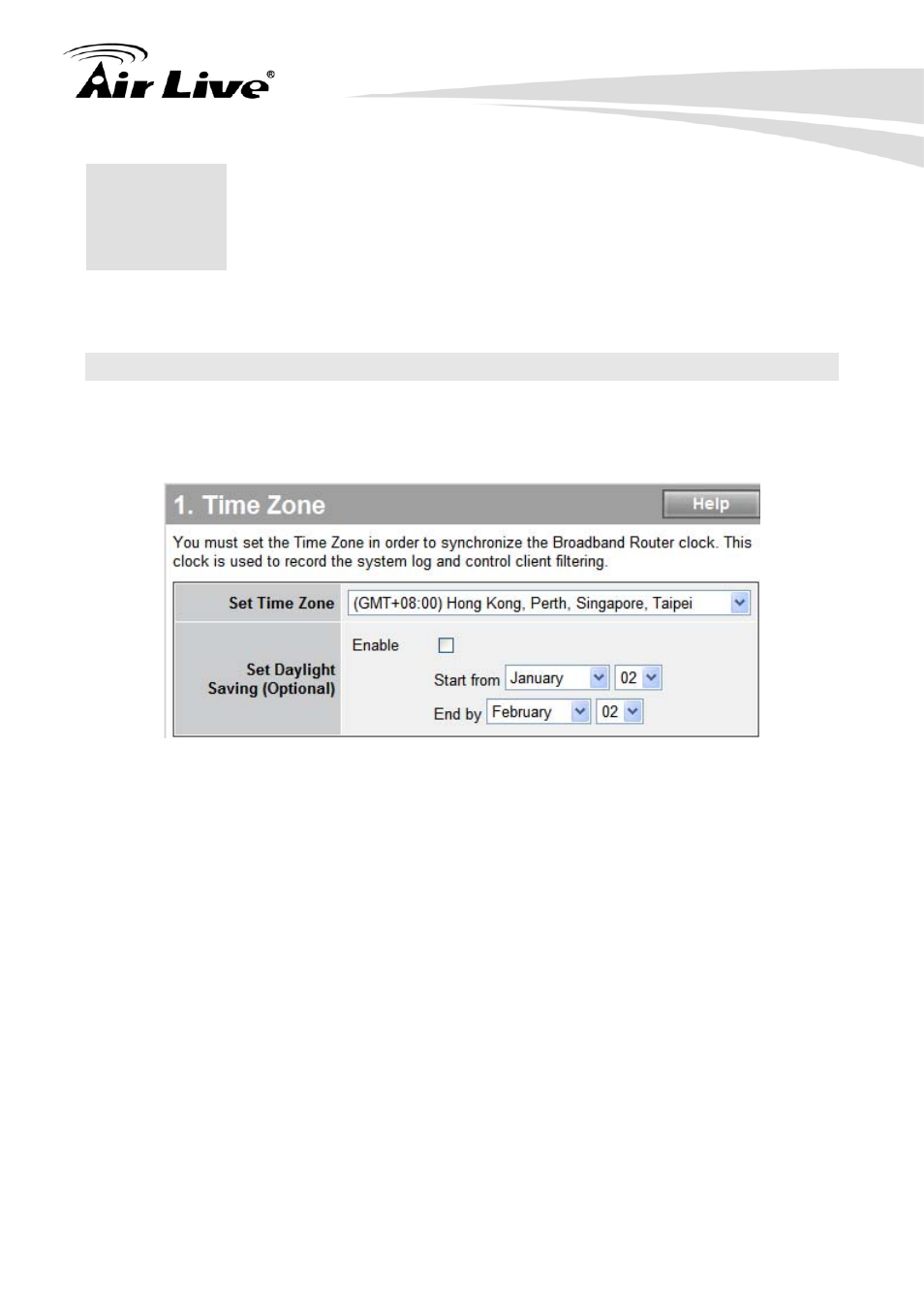 Quick setup, 1 time zone | AirLive IP-1000R v2 User Manual | Page 20 / 49