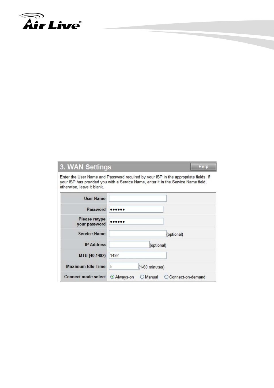 3 pppoe (dial-up xdsl) | AirLive IP-1000R v2 User Manual | Page 23 / 49