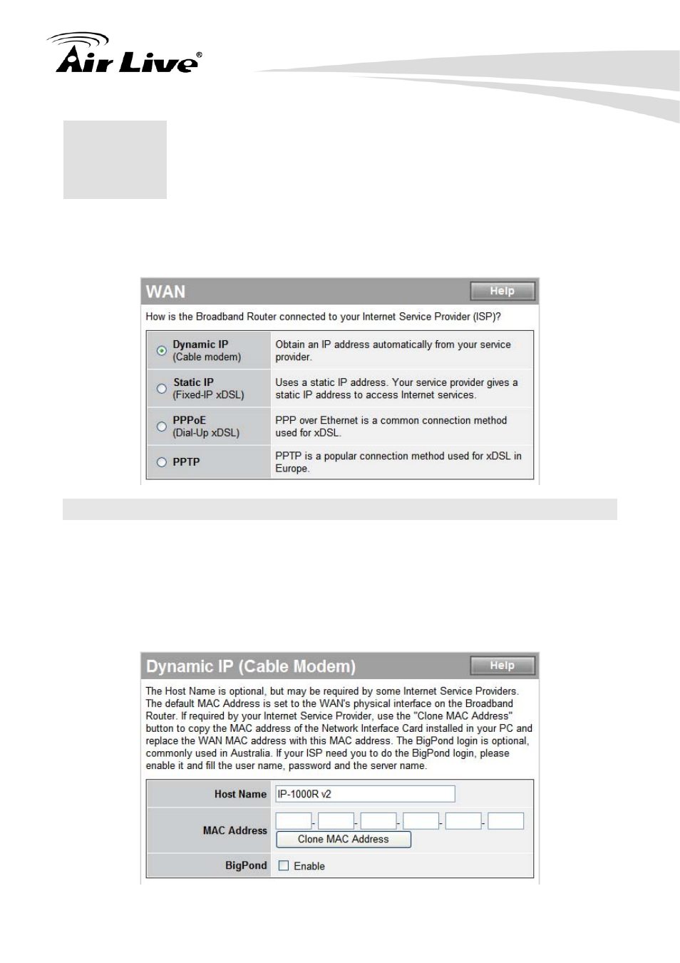 1 dynamic ip | AirLive IP-1000R v2 User Manual | Page 32 / 49