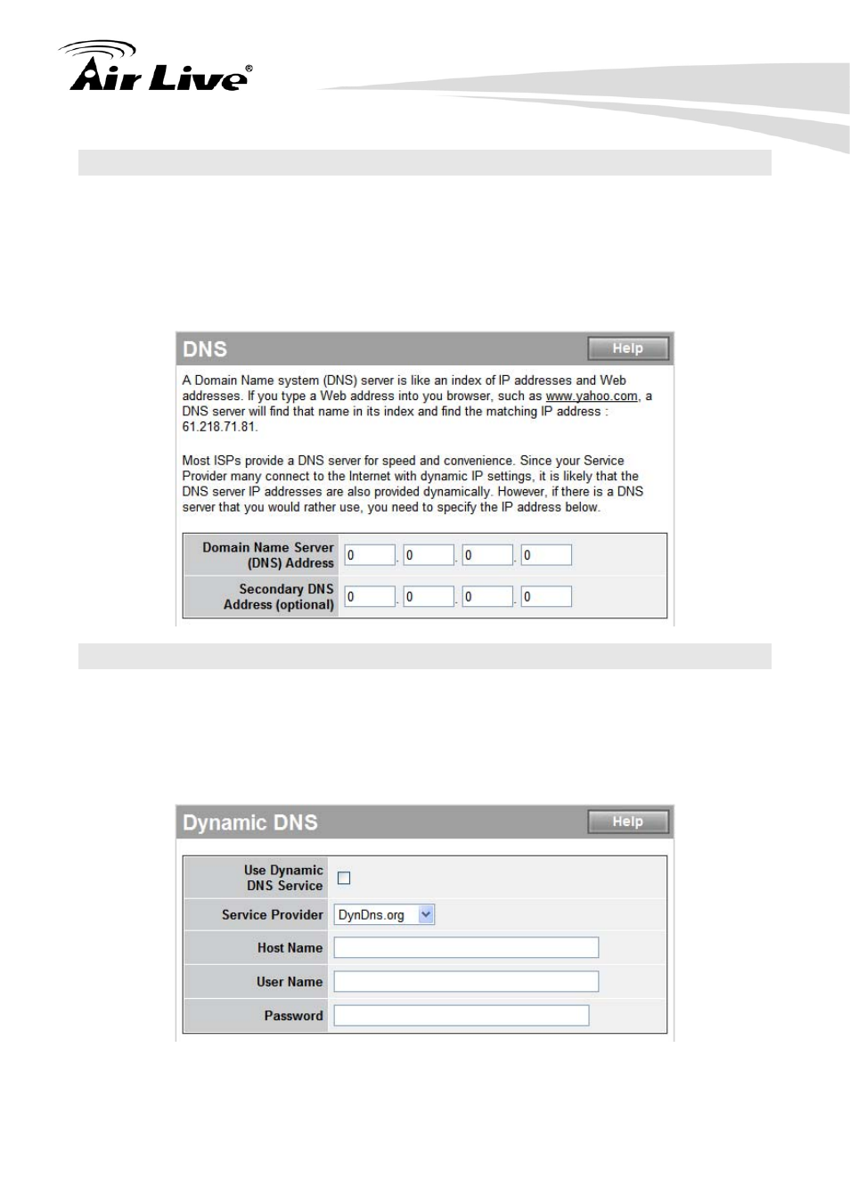 5 dns, 6 ddns | AirLive IP-1000R v2 User Manual | Page 36 / 49