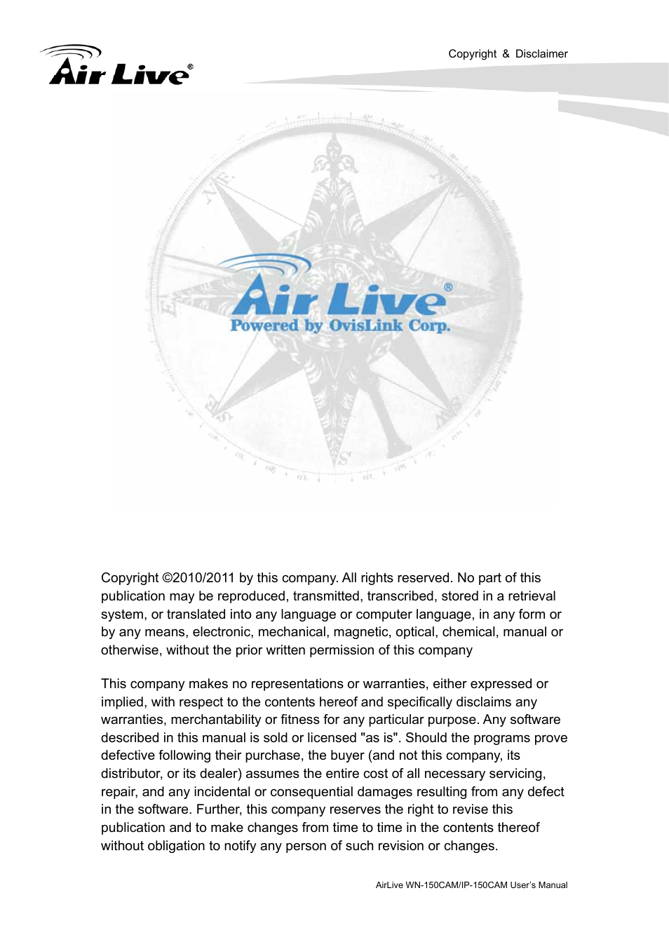 Copyright | AirLive IP-150CAM User Manual | Page 2 / 76