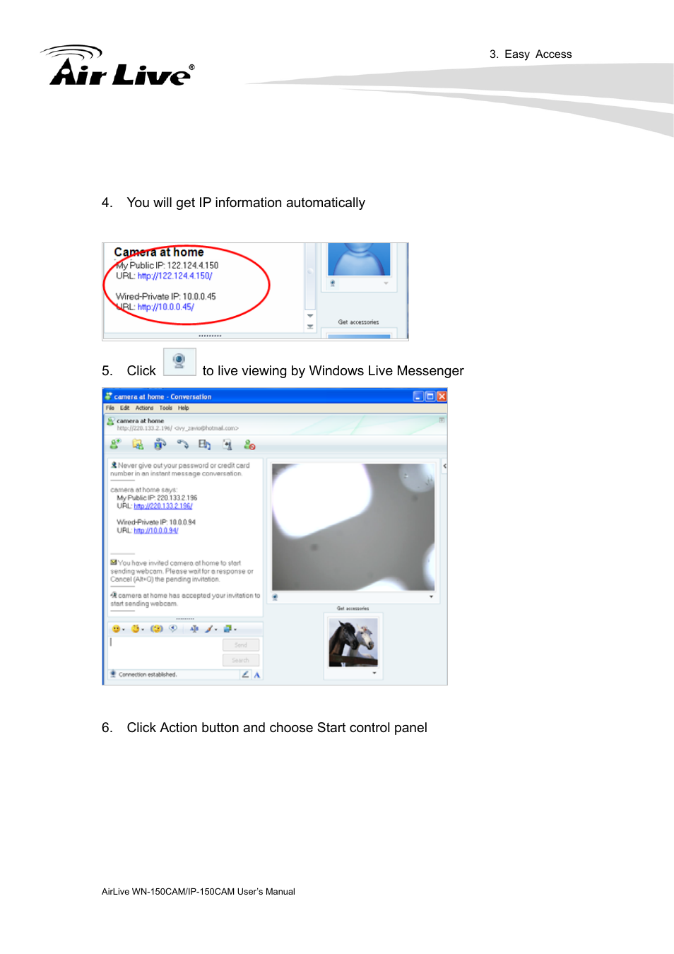 AirLive IP-150CAM User Manual | Page 26 / 76