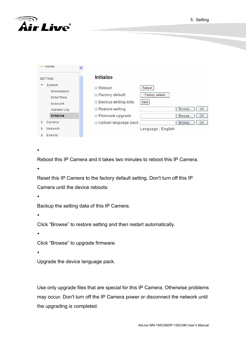 AirLive IP-150CAM User Manual | Page 37 / 76