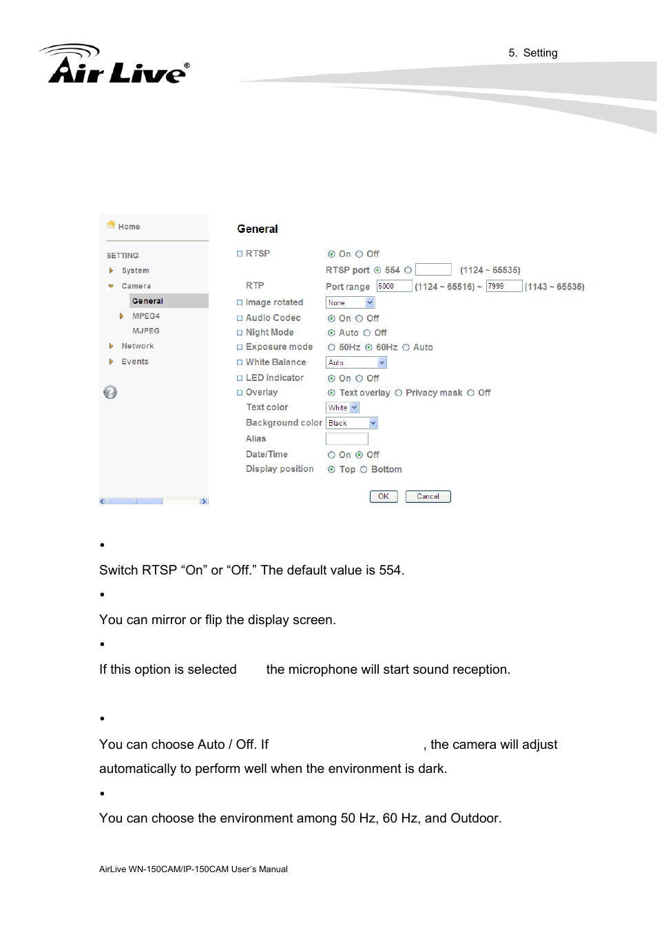 Camera | AirLive IP-150CAM User Manual | Page 38 / 76