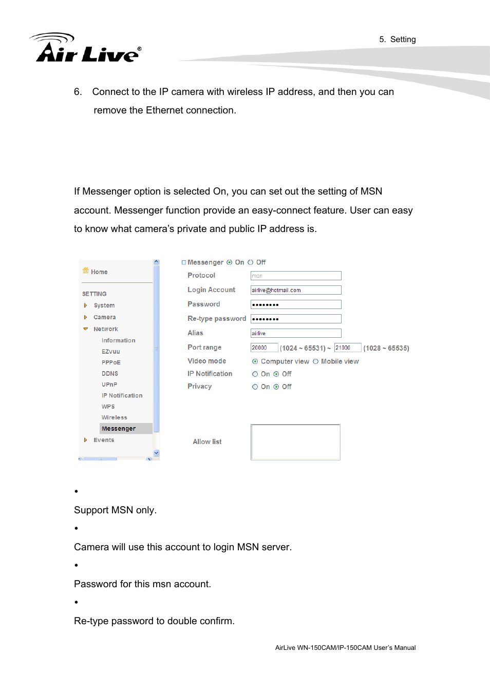 Messenger | AirLive IP-150CAM User Manual | Page 53 / 76