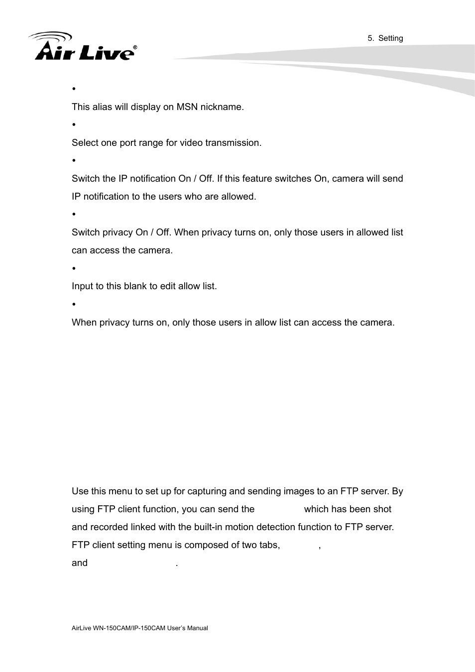 Events | AirLive IP-150CAM User Manual | Page 54 / 76