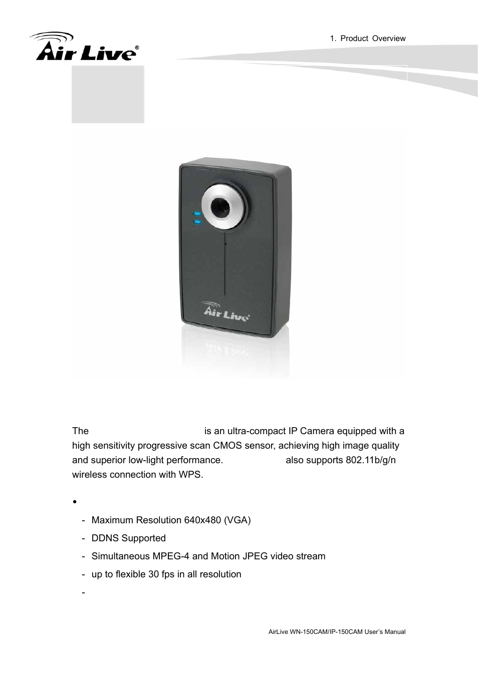 Product overview, Introduction | AirLive IP-150CAM User Manual | Page 7 / 76
