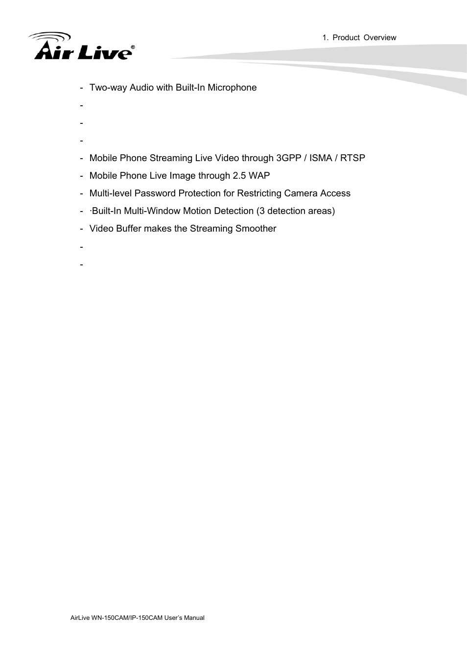 AirLive IP-150CAM User Manual | Page 8 / 76