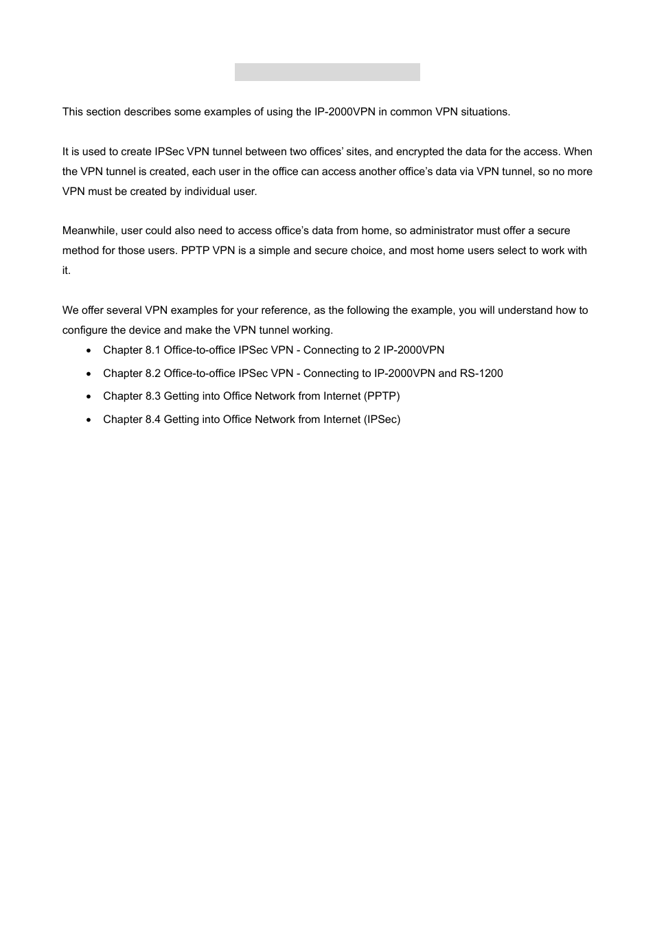 Chapter 8 vpn example | AirLive IP-2000VPN User Manual | Page 95 / 177