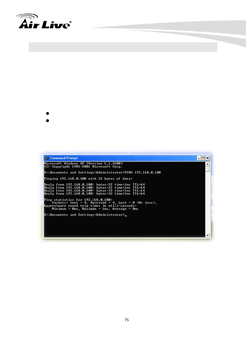 2 ping | AirLive IP-200PHD User Manual | Page 76 / 96