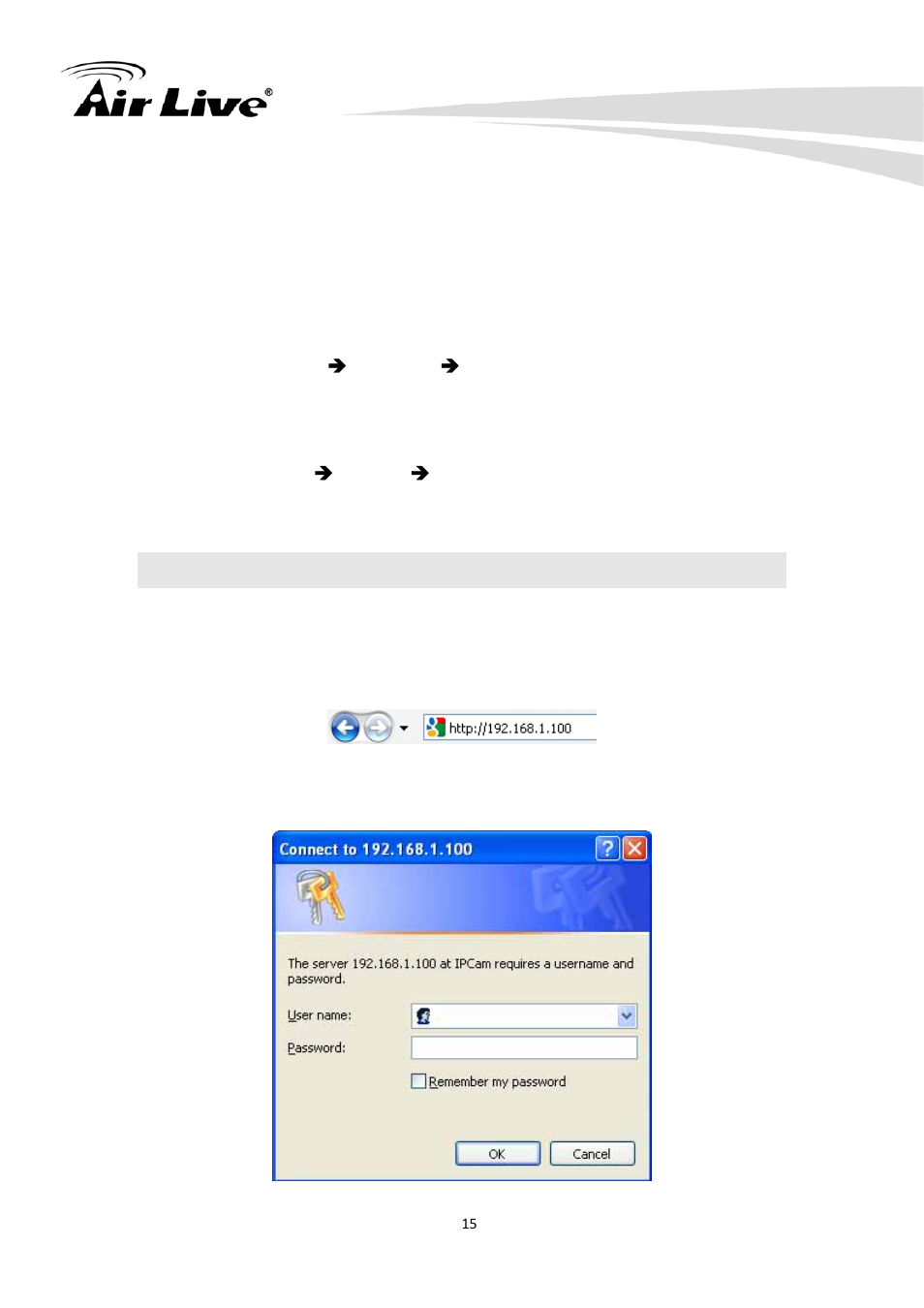 6 configure ip camera via web ui | AirLive IP-200PHD-24 User Manual | Page 20 / 97