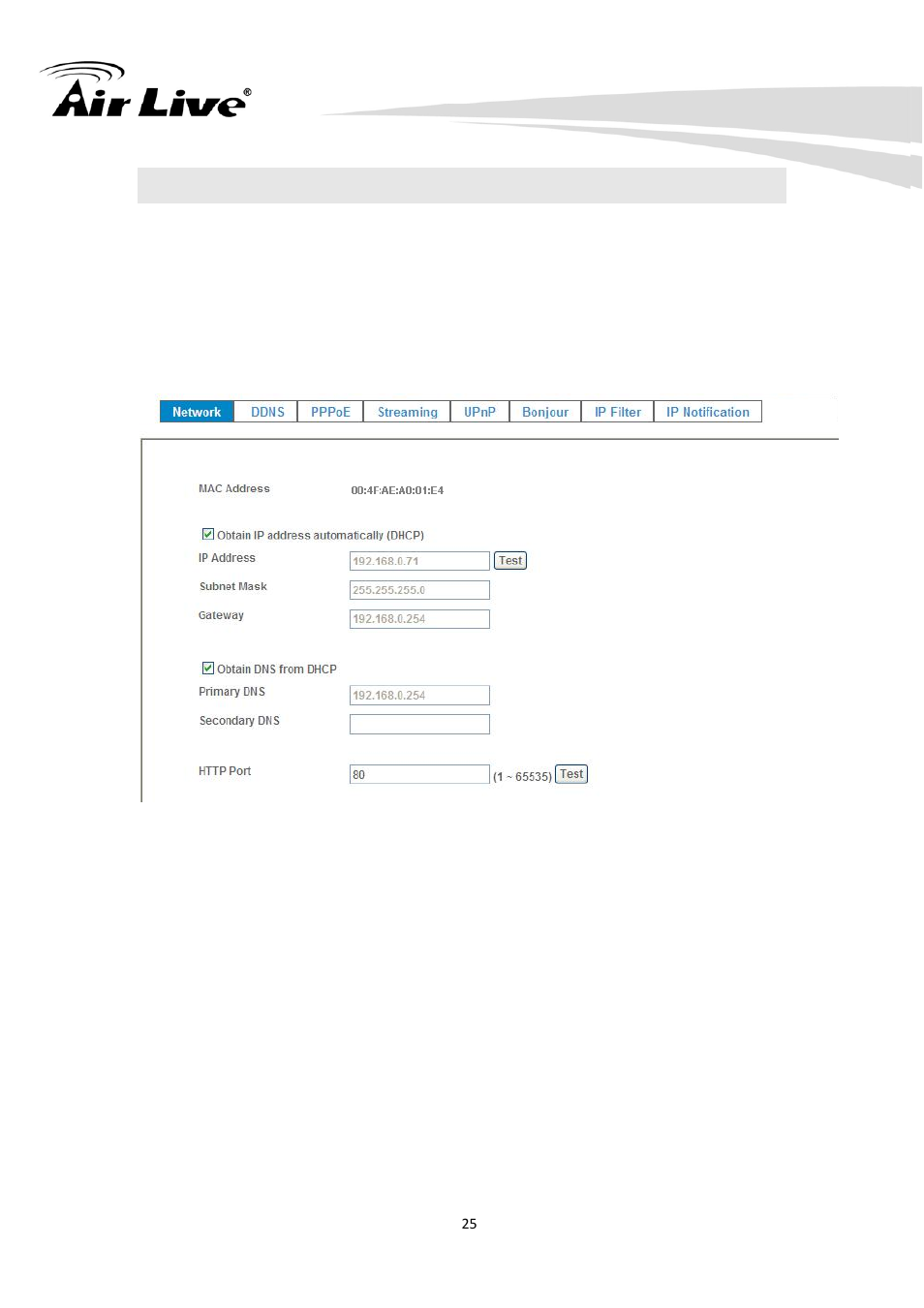 2 configure via web ui | AirLive IP-200PHD-24 User Manual | Page 30 / 97