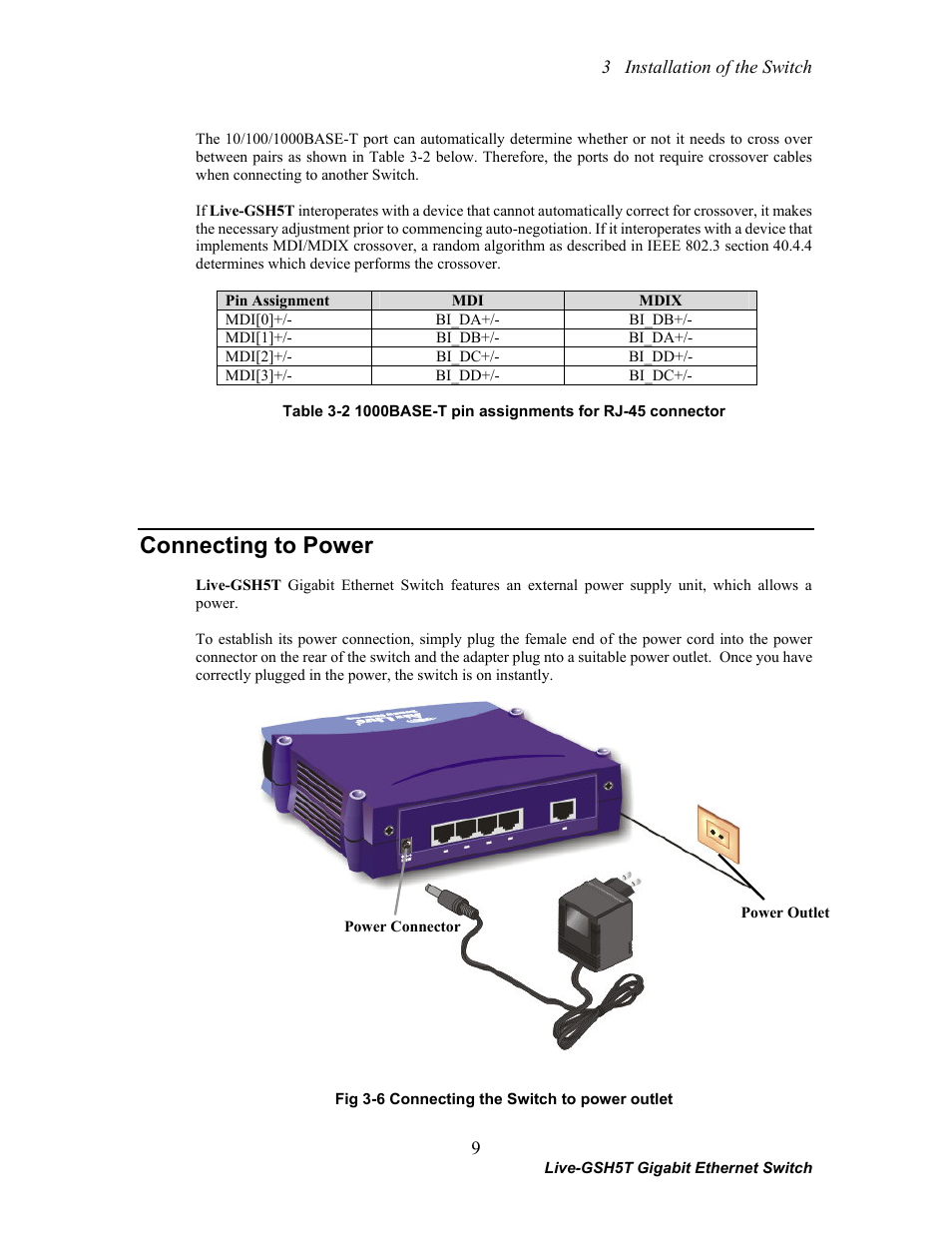 Connecting to power | AirLive Live-GSH5T User Manual | Page 15 / 25